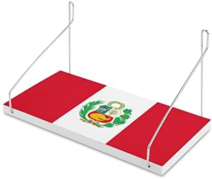 Peru Zászló Falra Szerelt Fa Lebegő Polc Fali Tároló Polcok Fürdőszoba Hivatal Mosókonyha, Konyha