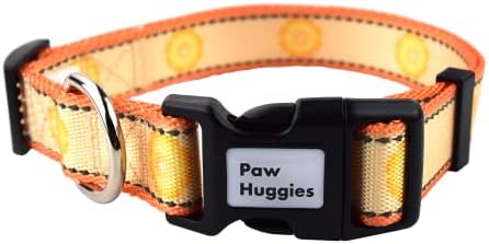 Pawhuggies Tavaszi Narancssárga Nyakörv, Megfordítható Nyomtatott Narancssárga Nyakörv a Kis Kutyák, Állítható