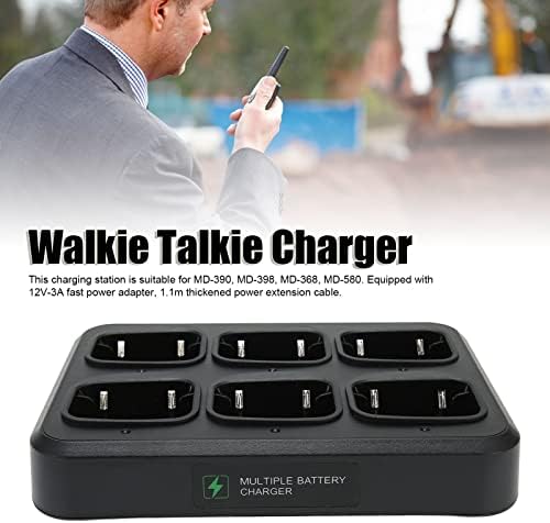 6 Walkie Talkie Töltés Alap Biztonságos, Gyors Töltés Rádió-Töltő MD‑390 MD‑398 MD‑368 MD‑580 AC100‑240V