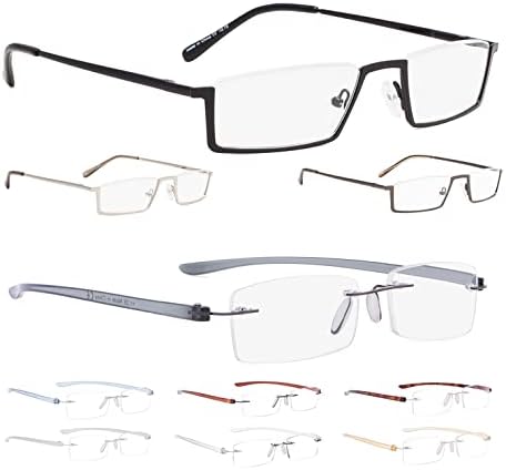 Földhasználati jogok 3 darab Fél-rim Olvasó Szemüveg + 7 Csomag Keret nélküli Szemüvege (Összesen 10 Pár