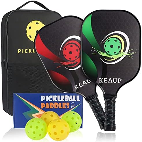 Pickleball Tappancsokat Pickleball Set - 2 Pickleball Ütők 4 Golyó, 1 Táska - Prémium Minőségű Pickleball