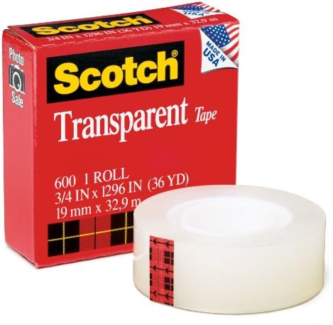 Scotch® Átlátszó Fényes Szalag, 3/4 x 1296, 1 Core, Tiszta
