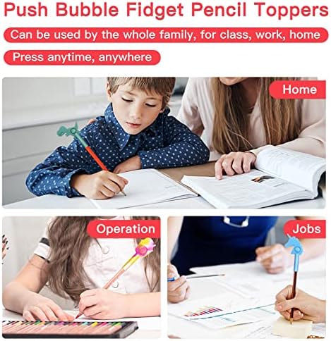 10 DB Fidget Ceruza Toplisták Gyerekeknek, stresszoldó Szenzoros Pack Nyomja Buborék Fidget Játékok, Anti-Rágás