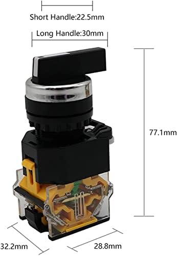 CZKE 22mm Választó Gomb Rotary Switch Reteszelés Pillanatnyi 2NO 1NO1NC 2 3 helyezze DPST 10A 400V hálózati