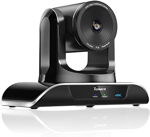 Tenveo 4K UHD PTZ Videó Konferencia Kamera 5X Digitális Zoom, 107° Széles Látószögű PTZ Webkamera,Skype/Csapat/Zoom/YouTube/Twitch/OBS