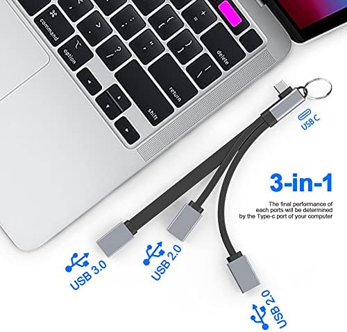 USB-C Hub 3-in-1 USB C Dokkolóegység Hordozható USB-C Hub Kompatibilis Típus-C Interfészt, Telefonok,