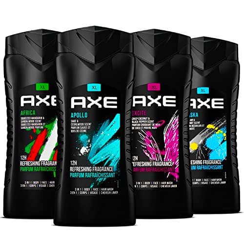 Axe tusfürdő Különböző Készlet 4, magában Foglalja a Axe Apollo, Afrika, Excite, valamint Alaszka tusfürdő,