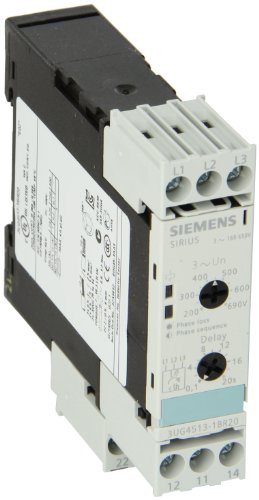 Siemens 3UG4513-1BR20 Felügyeleti Relé, Három Fázis Feszültség, Szigetelés Ellenőrzése, 22.5 mm, Csavaros