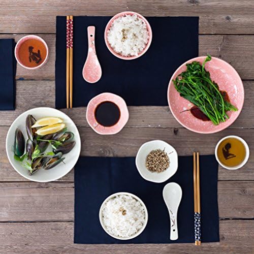 Étkező Asztal Szett 6db Japán Stílusú Kerámia Edények Meghatározott Háztartási Evőeszközök Kreatív Kerámia