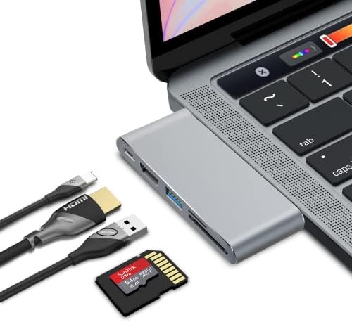 MacBook USB-C-Hub, 5 az 1-ben MacBook Dock Adapter a 4K HDMI, PD 100W Thunderbolt Port, 5Gbps USB 3.0,