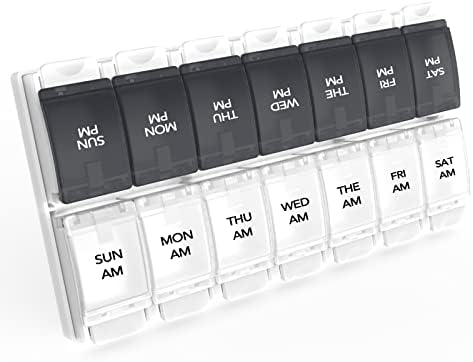 Sukuos Heti 7 Nap Tabletta Szervező, 2-Szer Egy Nap Tabletta Doboz Tabletta Esetekben (AM PM), BPA Mentes