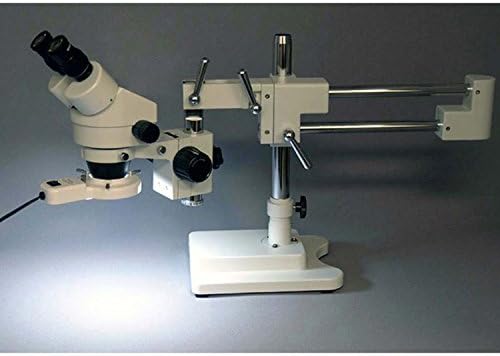 AmScope SM-4B-FRL Professzionális Sztereó Zoom Binokuláris Mikroszkóp, WH10x Szemlencse, 7X-45X Nagyítás,