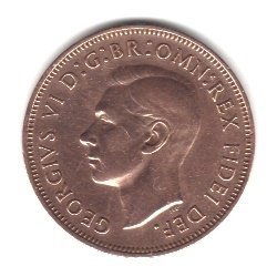 1951-ben egyesült KIRÁLYSÁG Nagy-Britannia Anglia Fél Penny Érme KM868