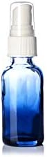 1 OZ Kék Árnyékos Üveg Boston Kerek Üveg Fehér Spray-Top - Pack 1