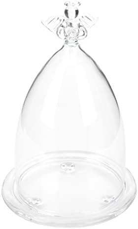 Cabilock Átlátszó Üveg Cloche Bell Jar Angyal Kijelző Esetben Kupola Antik Harang Jar Angyal Figura Dísz