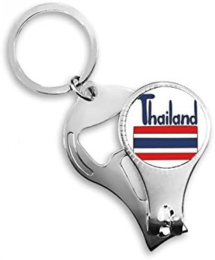 Thaiföld Nemzeti Zászló Piros-Kék Mintás Köröm Zimankó Gyűrű Kulcstartó Sörnyitó Clipper