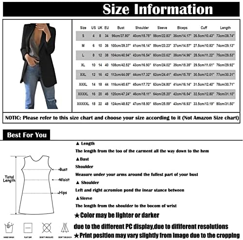 JXQCWY Női Plus Size Kockás Blézer Kabát Nyissa ki az Elülső Hosszú Ujjú Alkalmi Munka Kardigán Outwear