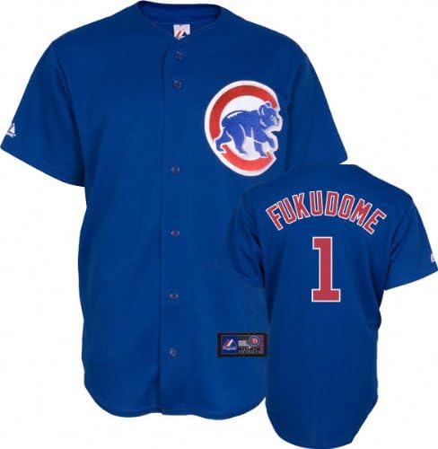 MLB Chicago Cubs Kosuke Fukudome Királyi Alternatív Rövid Ujjú 6 Gombot Szintetikus Replika Baseball Jersey