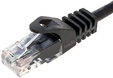 Kábelek Közvetlen Online Fekete 75ft Cat6 Ethernet Hálózati Kábel Internet Modem RJ45 Patch Kábel