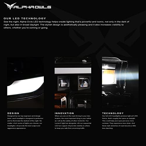 Alfa Baglyok 8711255 Quad-Pro Sorozat Teljes LED Projektor Fényszóró Fehér LED Bar & Soros Jel - Fekete