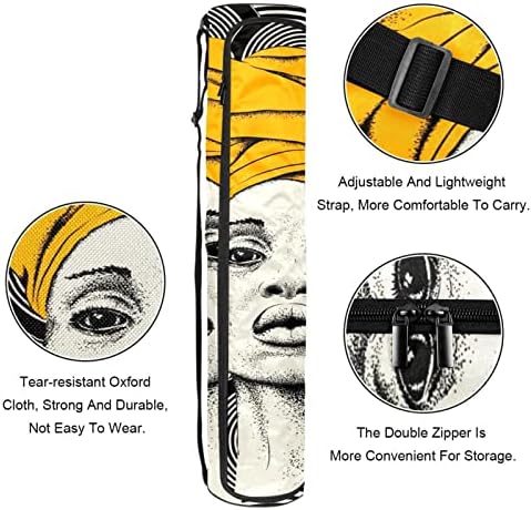Afrikai Fekete Nők Turbánt Jóga Szőnyeg Táskák Teljes Zip Jóga hordtáska a Nők, Férfiak, Gyakorlat, Jóga