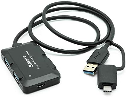 Dynamode Típus C-4-Port USB 3.0 többfunkciós Elosztó Adapter - 2-in-1 USB/USB-C Port - Hordozható Készülék