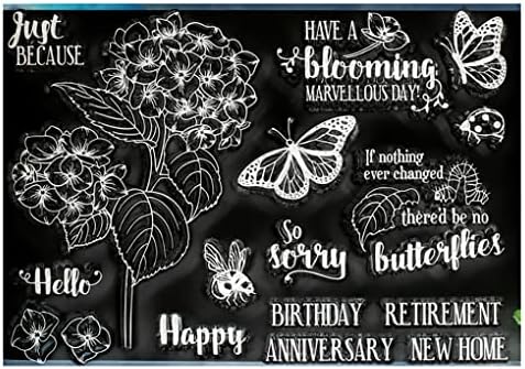 DDOUJOY Virágok Pillangó Elhagyja Méh Boldog Születésnapot, Évfordulót Háttér Világos Bélyeget Kártya