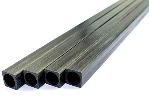 cncarbonfiber 4db 10mm Tér Szénszálas Cső 10x10x8.5x420mm Belső Kör(Átmérő 8,5 mm),Pultruded Szénszálas