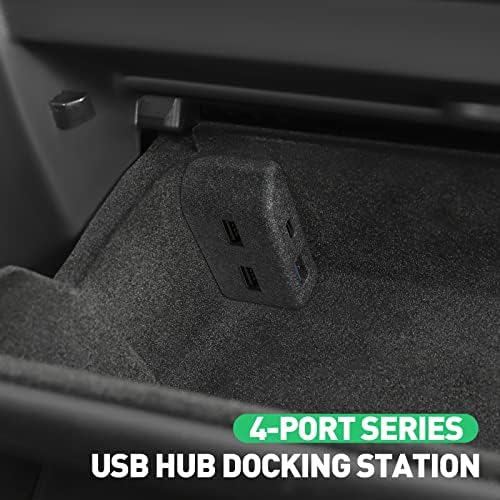 YONZEE Kesztyűtartóban USB Hub a Tesla Model Y, 4-in-1 USB Hub ABS Özönlött a Multi Port Kesztyűtartóban