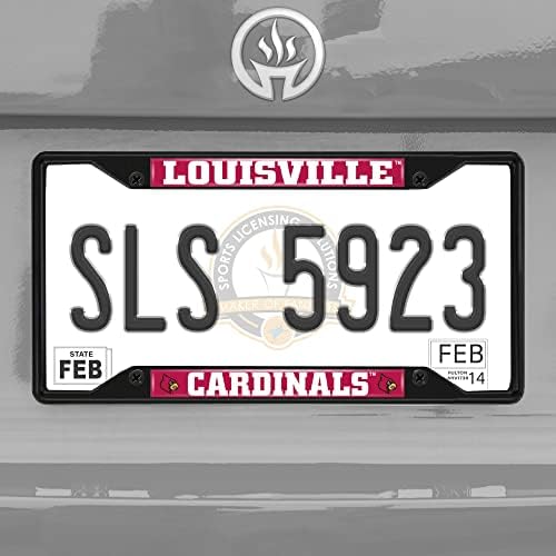 FANMATS 31260 Louisville Cardinals Fém Rendszámtábla Keret, Fekete Kivitelben