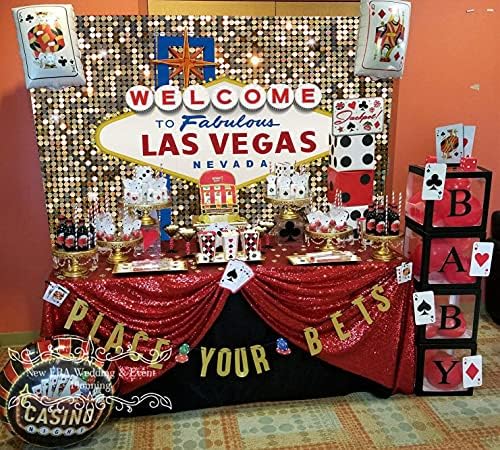 Üdvözöljük A Las Vegas-i Hátteret Mesés Kaszinó Este Póker Parti Film Tematikus Fotózás Háttér Báli Jelmez