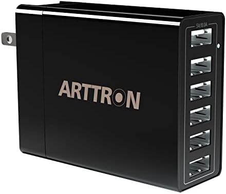 Fali Töltő, Arttron 40W 6 Port USB Töltő Állomás, USB Fali Töltő többportos, valamint Összecsukható Plug