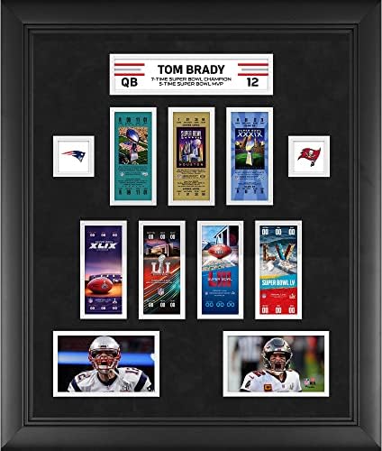Tom Brady Tampa Bay Buccaneers Keretes 23 x 27 7-Idő Super Bowl-győztes Jegy Kollázs - NFL Jegy Plakkok,