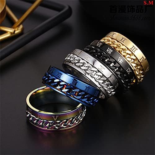 Minimalista Gyűrűk a Nők Domináns Forgatható Siple Lánc Személyiség Ékszerek, Gyűrű, Férfi Római Átutalás