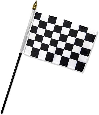 Fekete-Fehér Kockás 4x6 Asztal Bot, Zászló (Nem Alap) (1 Zászló)