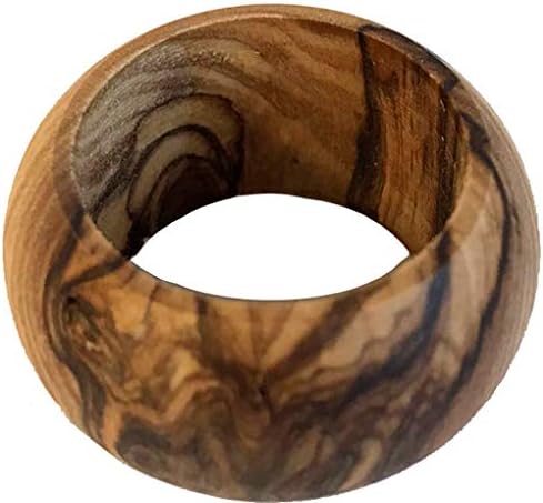 Szent Föld Piaci Betlehemi Olíva Fa Szalvéta Gyűrű - Készlet 8 (Gyűrű 1.8 Hüvelyk Átmérőjű, 0.9 Cm magas)
