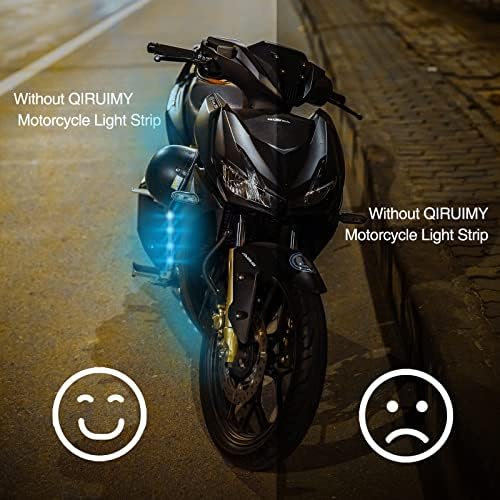 16pcs Motoros LED-es Fény Szett, QIRUIMY Motorkerékpár Fények Underglow Kit APP/IR/RF Vezeték nélküli