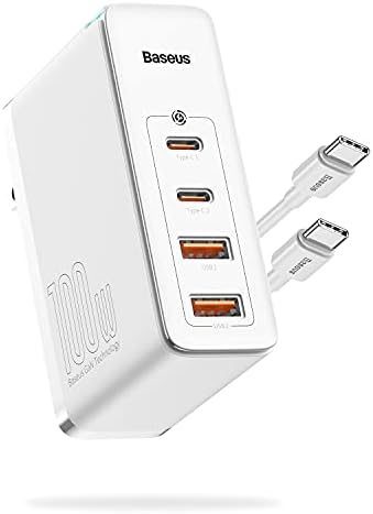 Baseus 100W USB-C Töltő, USB-C Fali Töltő 4-Port Gyors Töltő Állomás, GaN II Töltés Blokk, iPhone 14 Pro/SE/XR/XS,