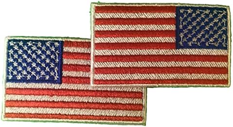 Amerikai Zászló Combo Standard and Fordított (2.5x1.5), USA, AMERIKAI Hímzett Vas A Patch Jelkép
