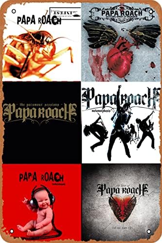 Clilsiatm Papa Roach Poszter Zenekar Adóazonosító Jel Vintage Fém Tábla Haza Bár Retro Dekoráció Ajándék