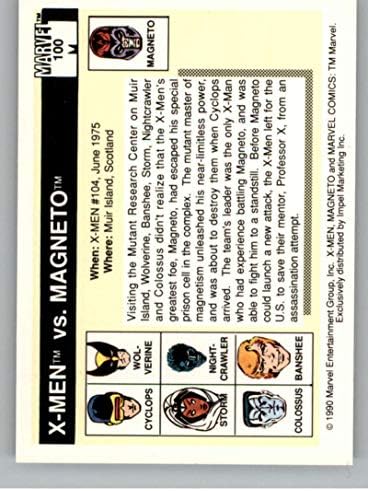 1990 Impel Marvel Univerzum 100 X-Men vs Magneto Nem Sport, Szórakozás Trading Card Nyers (NM vagy Jobb)