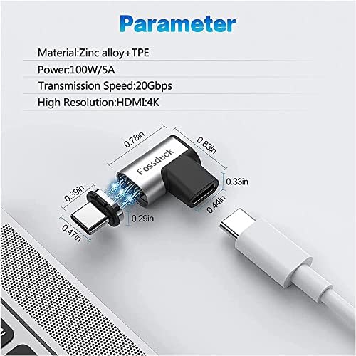 20 gb/s USB-C Mágneses Adapter Mágneses USB-C Adapter 24Pins, Támogatás USB3.1 PD 100W Quick Charge, 20
