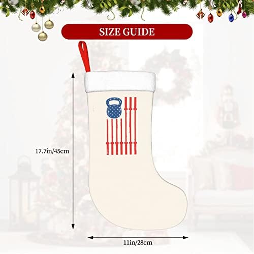 QG ZZX Kettlebell Súlyzó USA Zászló Karácsonyra Karácsonyi Harisnya Kandalló Zokni 18 Cm Ünnepi Dekoráció