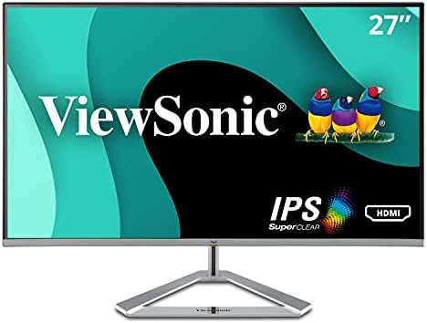 ViewSonic VX2776-SMHD 27in 1080p IPS keret nélküli LED Monitor HDMI, DisplayPort (Felújított)