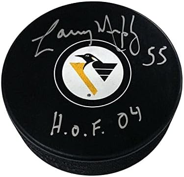 LARRY MURPHY Aláírt Pittsburgh Penguins Puck - HOF 2004 - Dedikált NHL Korong