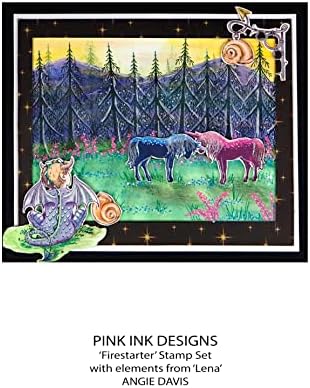 Rózsaszín Festék Minták 6X8 Tiszta Stamp Set-Firestarter