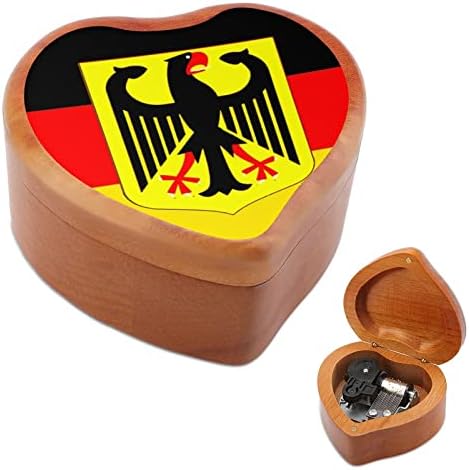 Deutschland Németország Lobogója Fa Music Box Befejezés Szív Alakú Nyomtatott Zenei Dobozok Esetében Bálint