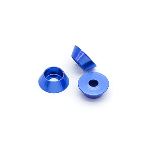 10db M3 3 mm CNC Alumínium Kúpos Alátét (Eloxált Kék)