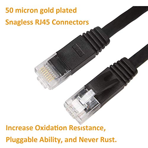 DAYEDZ Ethernet Kábel 50 ft, Cat 6 LAN-Kábel Ethernet Kábel, Vékony, Hosszú, Lapos, Számítógép, Internet