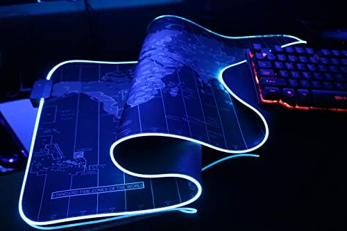 Nagy Gaming Mouse Pad Serkentése Játékos, RGB LED Izzó Gaming Egér, Billentyűzet Pad Mat TruQua8 (World